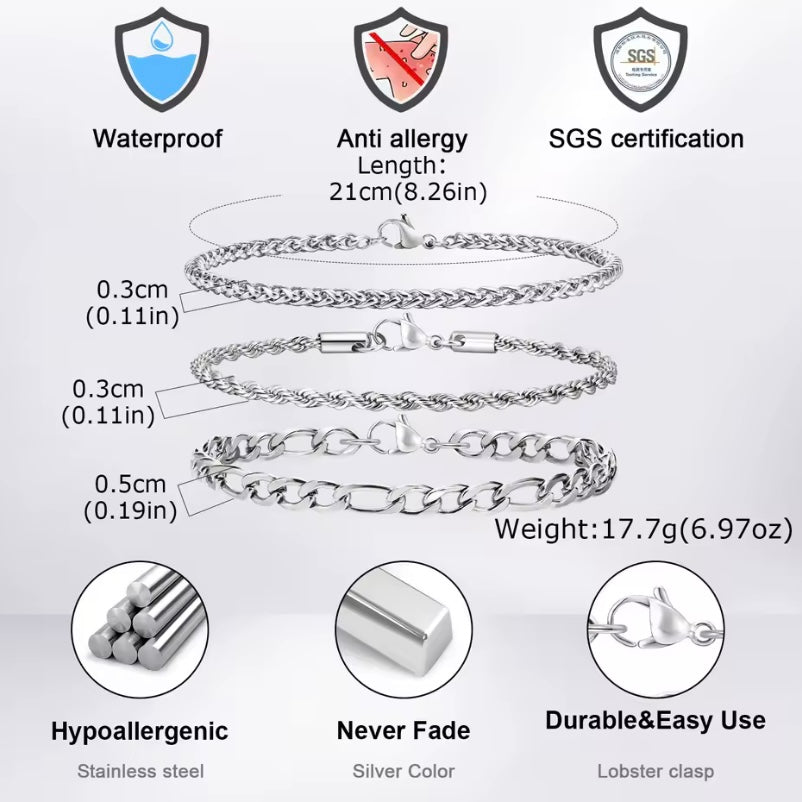 Hermie Herenarmbanden 3-pcs