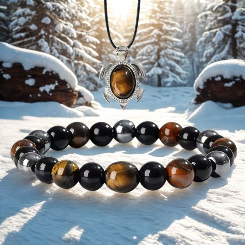 2-delige Tijgeroog & Hematiet set – Ketting & Armband | A4