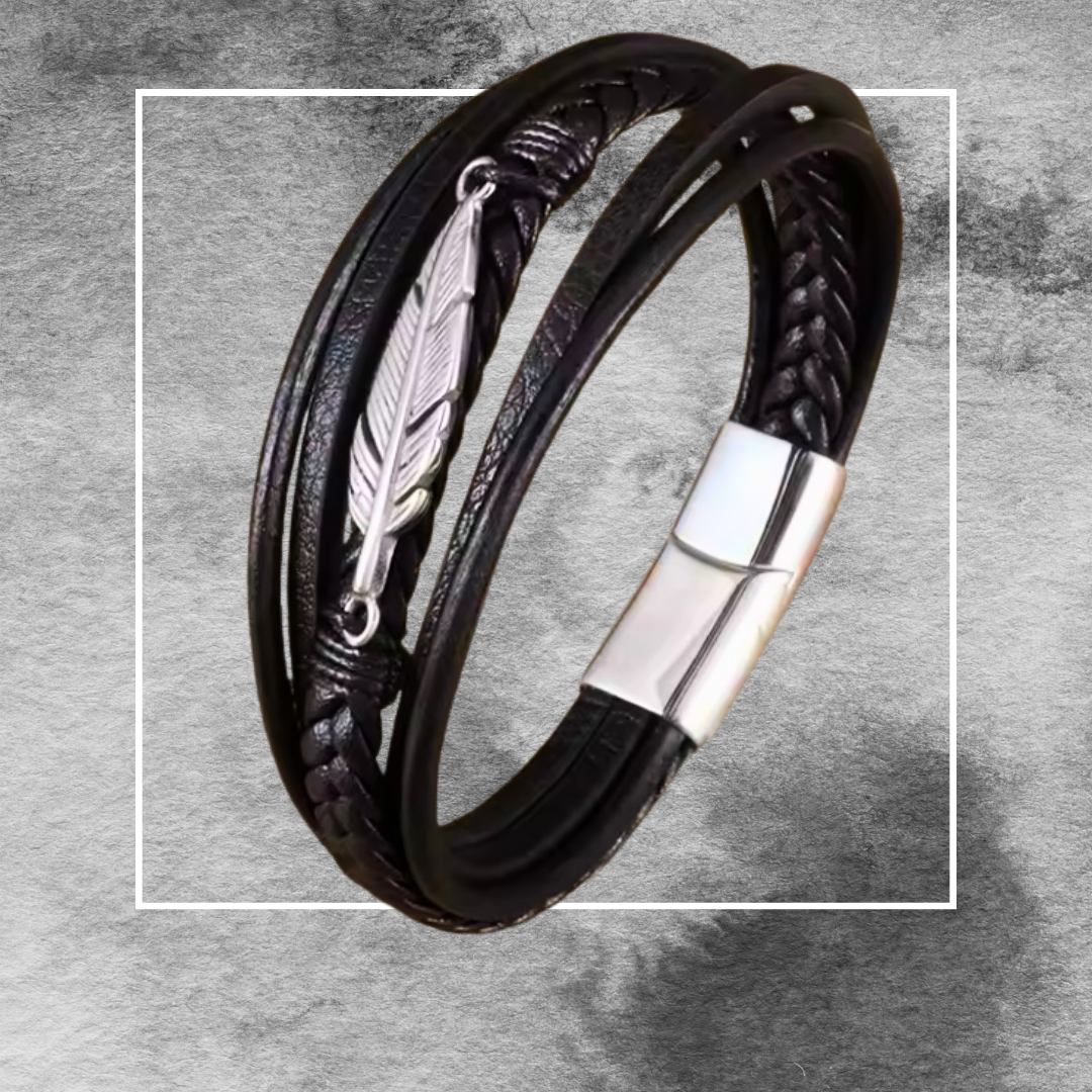 1+2 Gratis: 4 Stijlvolle Armbanden van Leer en Roestvrij Staal