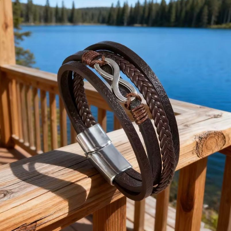 Oneindig symbool PU lederen armband