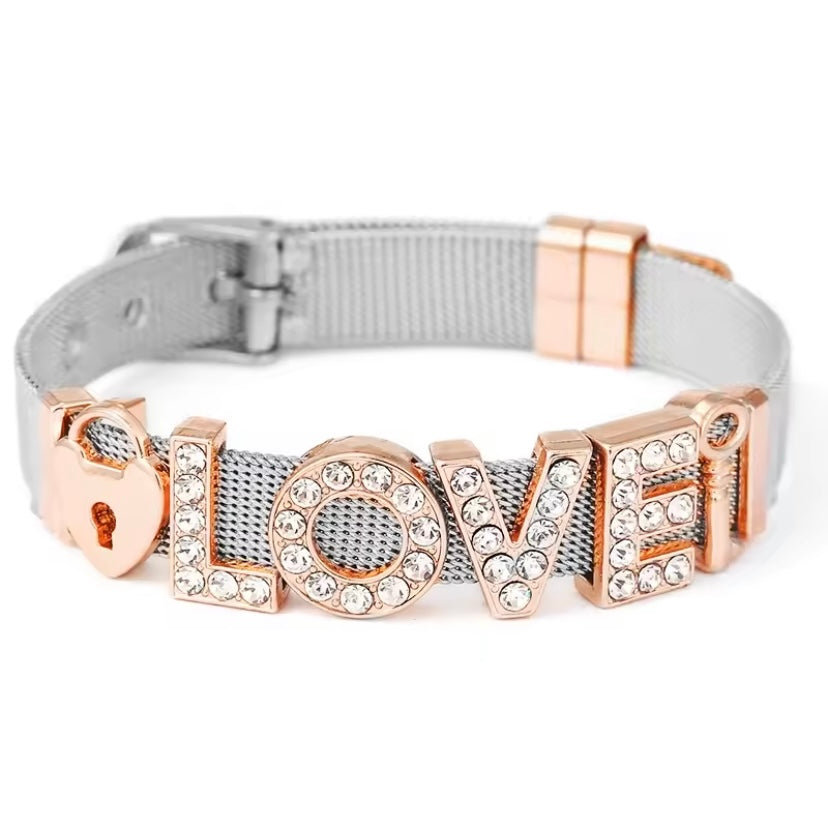 10Mm Kristal Liefde Sleutel Slot Charme Armbanden Diy