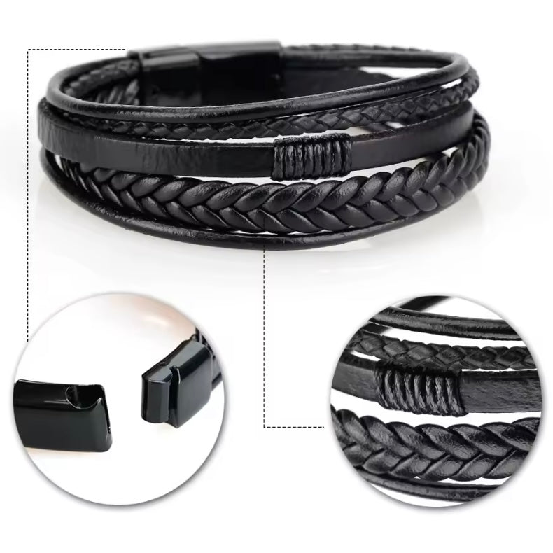 Ronnie’s Gevlochten Leren Armband