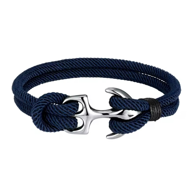 Armband heren roestvrijstalen veiligheidssluiting nautisch touwarmband