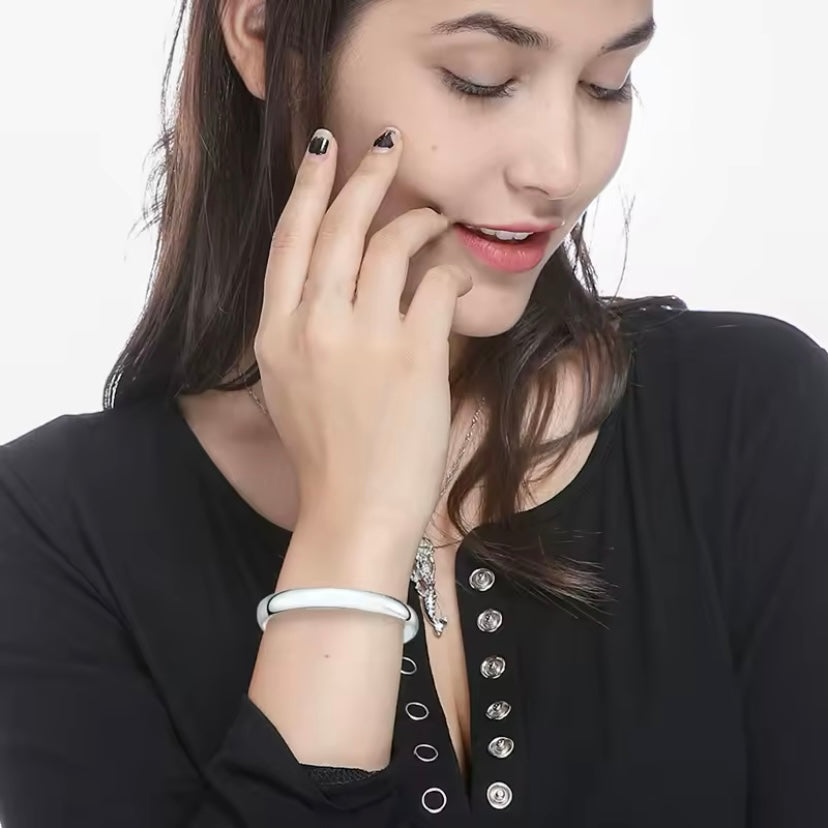 Roestvrijstalen Verzilverde Buis Open Armband Voor Vrouwen