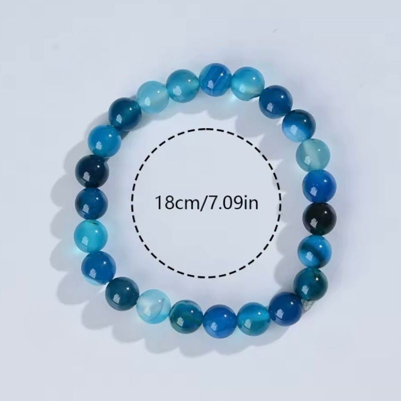 Blauwe gradiënt agaat – Armband