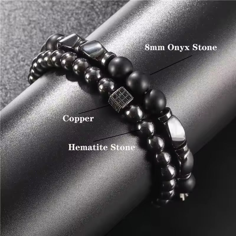 Zirconia Wrap Armband Onregelmatige Healing Hematiet ACTIE: 1 + 1 GRATIS