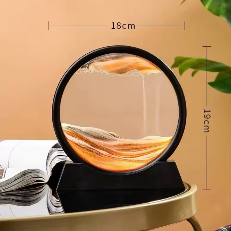 3D Zandloper Drijfzand Kunst – Bewegende Zandkunst Schilderij