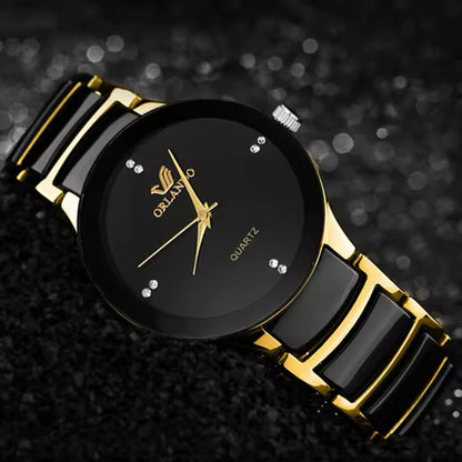 Luxe Heren Quartz Horloge  + 2 Gratis Armbanden