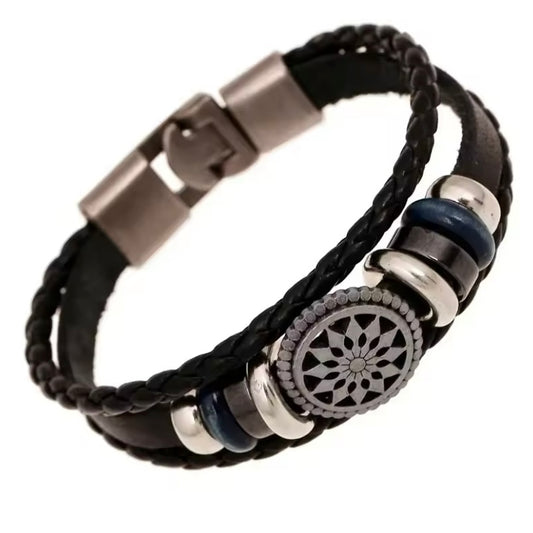 Elegante Handgemaakte Leren Armband Delysia King 20 cm voor Heren