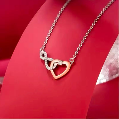 Valentijnsgeschenk - Hart Ketting met Oneindige Symbool in Geschenkdoos voor Bonusmoeder