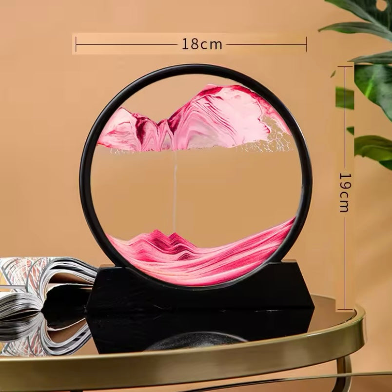 3D Zandloper Drijfzand Kunst – Bewegende Zandkunst Schilderij