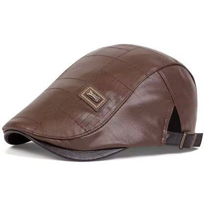 030 - Lidico™ Leren Baret | Verstelbaar | Retro Stijl | Hoge Kwaliteit