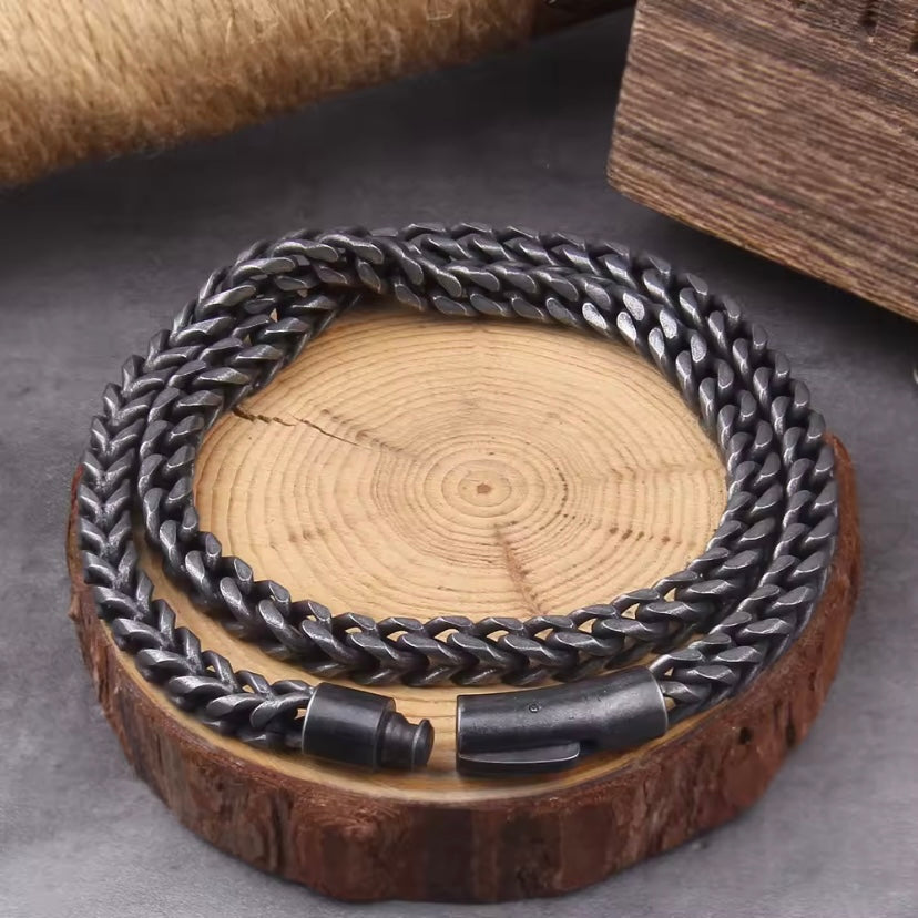 Mannen Armband Roestvrij Staal – Grijs Verguld Fietsketting Design