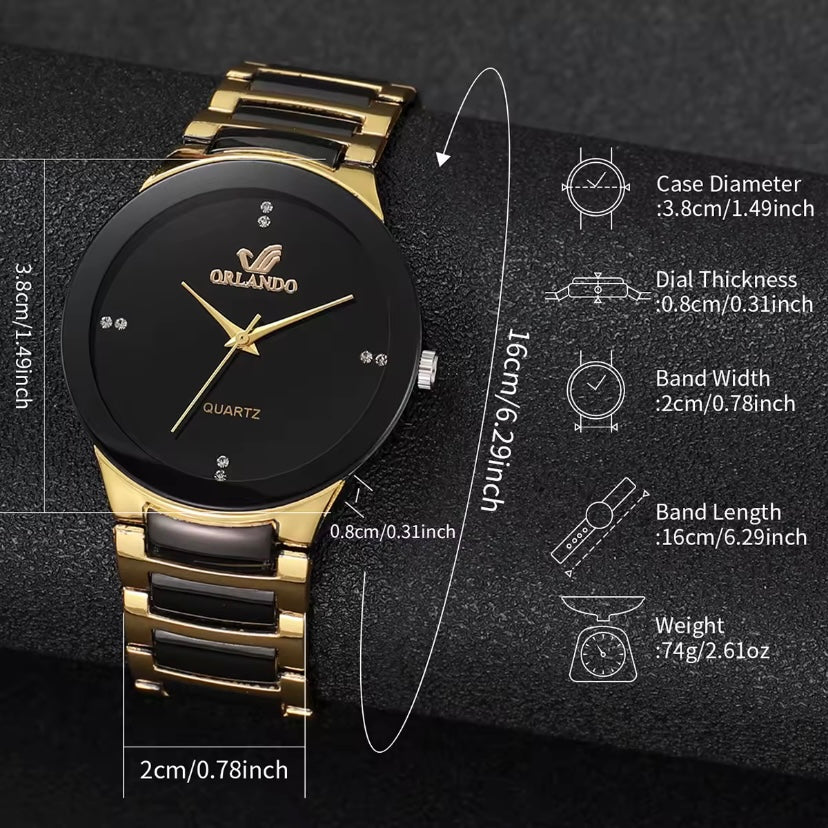 Modieus Minimalistisch Rond Heren & Dames Horloge + gratis 2 Yin-Yan armband