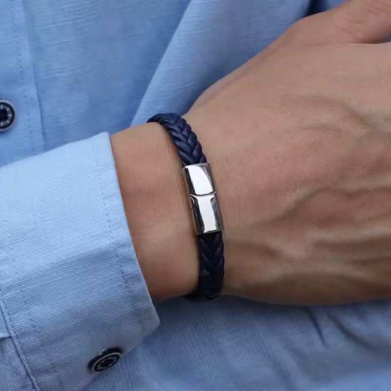 Vandro™ Gevlochten Leren Armband voor Mannen – Bijoux Homme Stijl