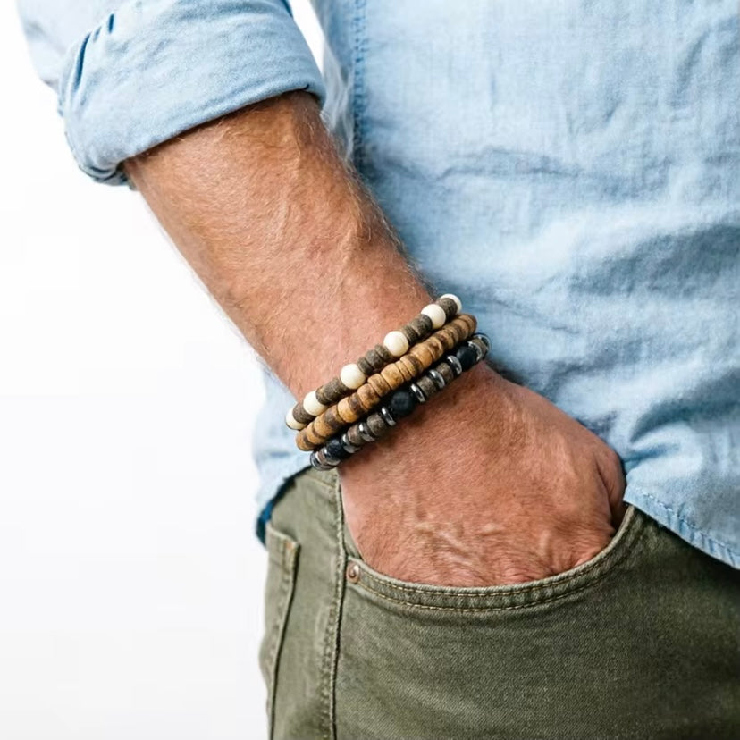 3 set heren kralen armbanden