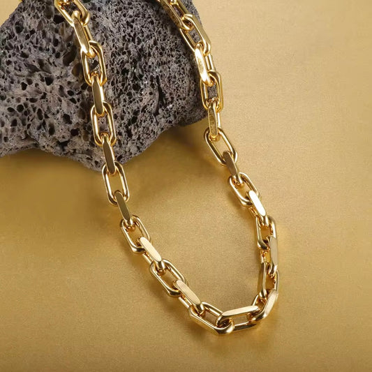 Goudkleurige Hiphop Ketting en Armband voor Vrouwen – Stoer en Trendy