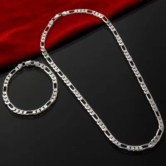 LIMITED TIME OFFER: 925 Sterling Zilveren 4mm Ketting en Armband voor Heren en Dames