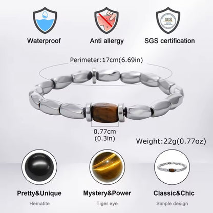 Vintage tijgeroog stenen armband