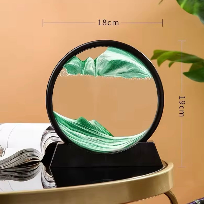 3D Zandloper Drijfzand Kunst – Bewegende Zandkunst Schilderij