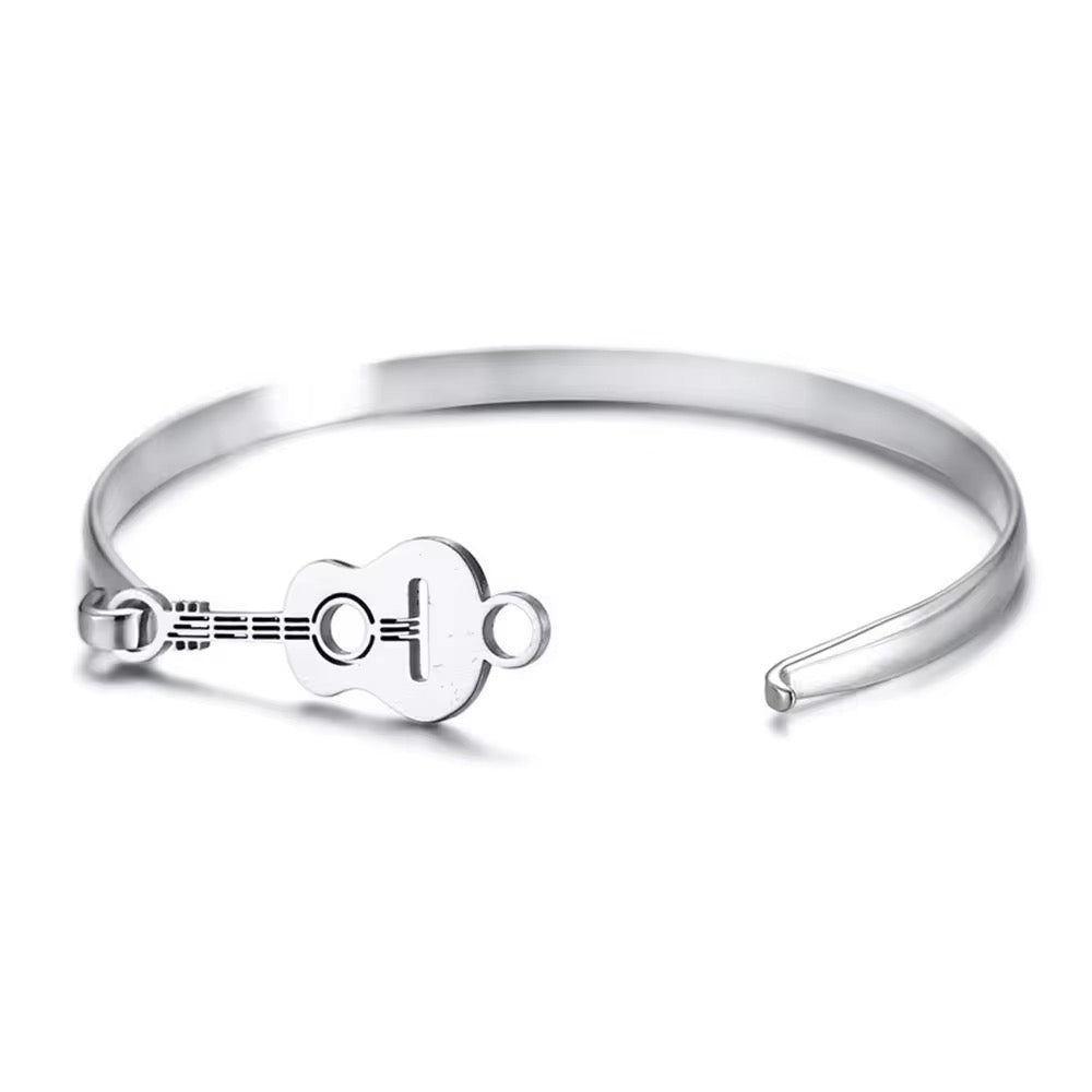 Elegante Gitaar Charm Manchet Armband