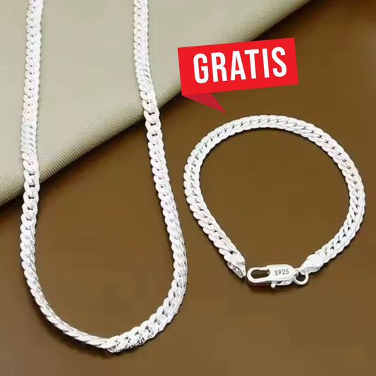 6 mm Zijketting + gratis armband (20cm)