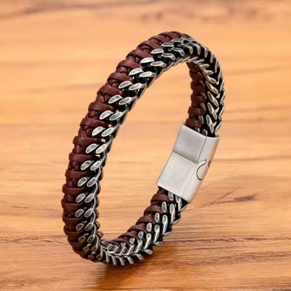 The Alpha™ – De Ultieme Herenarmband van Leer & Staal