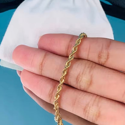 Waterdichte 18k vergulde touwketting