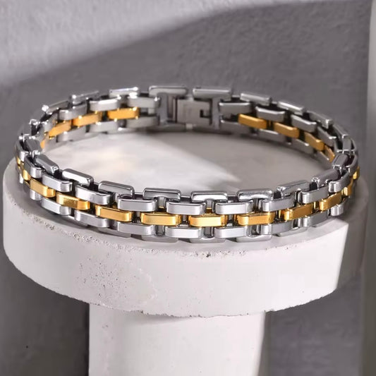 Dikke Mannelijke Horlogeband Schakelarmband – 11mm Roestvrij Staal