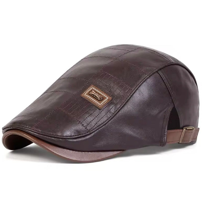 030 - Lidico™ Leren Baret | Verstelbaar | Retro Stijl | Hoge Kwaliteit