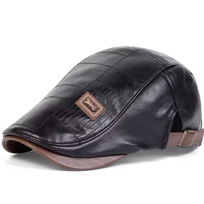 030 - Lidico™ Leren Baret | Verstelbaar | Retro Stijl | Hoge Kwaliteit