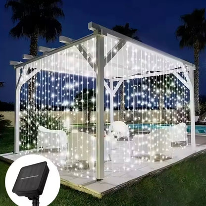 Solar Gordijn Licht Outdoor – Zonne-energie – Lichtslinger voor Tuin (Tijdelijk aanbieding)