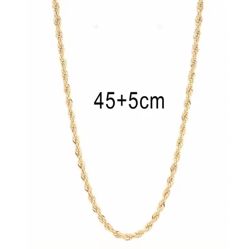 Waterdichte 18k vergulde touwketting