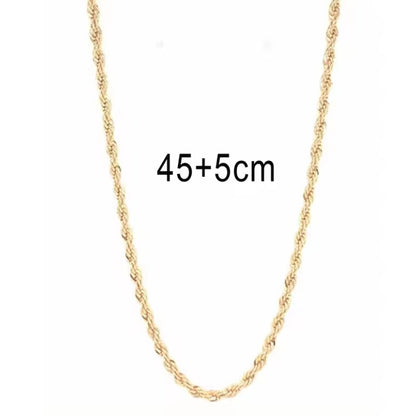 Waterdichte 18k vergulde touwketting