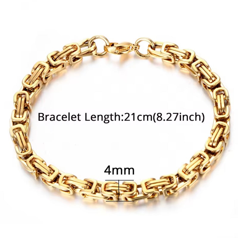 Stijlvolle 316L RVS Armband – Goudkleurig Chain Link Design - Byzantijnse Schakel Ketting