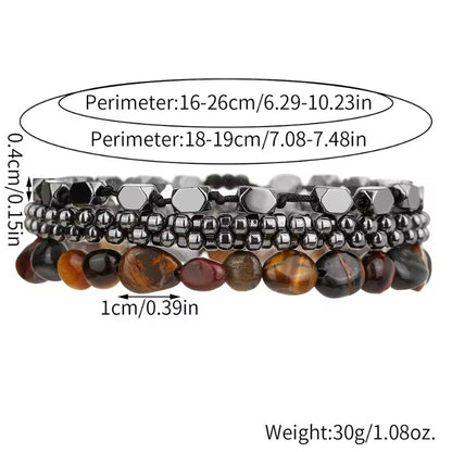 Nieuwe Persoonlijkheid Energiesteen Herenarmband – Stoere Zwarte Galsteen Kralenarmband