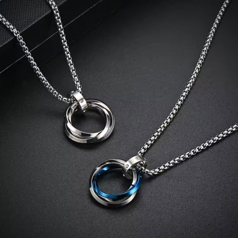 Circlora™ Minimalistische 3‑Cirkel RVS Ketting