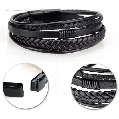 Ronnie’s Gevlochten Leren Armband