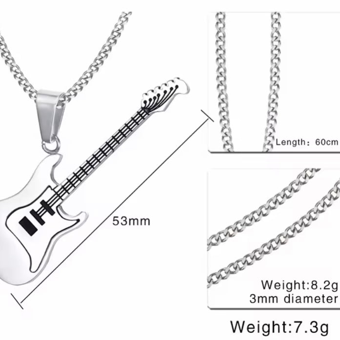 Gitaar Ketting | RVS Hanger | Mode Street Hiphop Rock Ketting