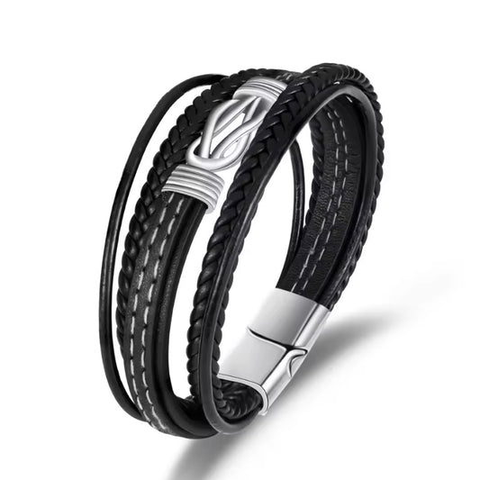 Draadloos Symbool Lederen Armband Heren