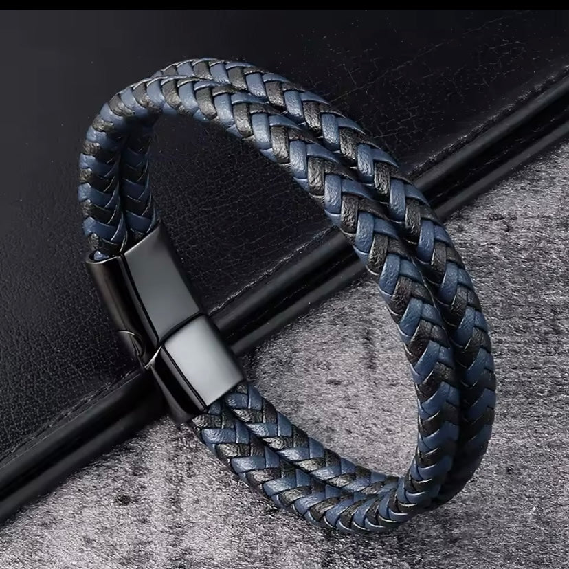 Elegante Gevlochten Echt Lederen Armband