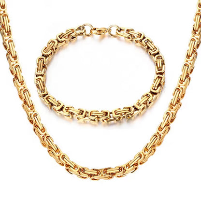 Goud Kleur Rvs 4mm Byzantijnse Link Chain Armbanden Ketting