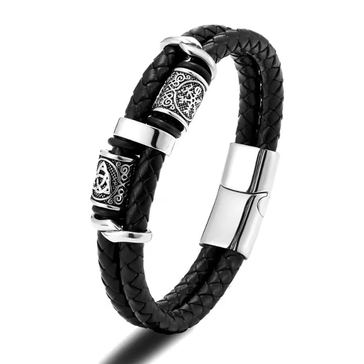 Punk Mannen Vikings Stijl Lederen Armband