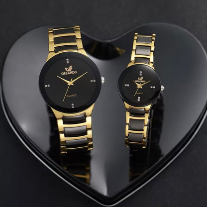 Dames & Heren Quartz Horloges met Gratis Yin Yang Kralenarmbanden