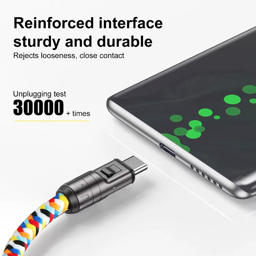 1.2M Crossbody Telefoonkoord met 240W Snellaadkabel – Universeel Type-C & Polsband