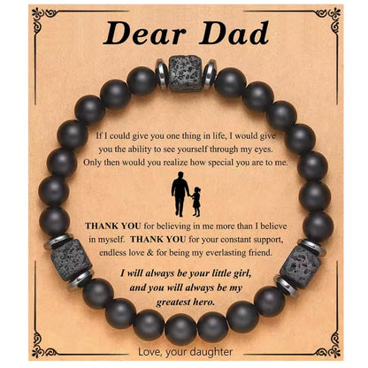 Vier de speciale band tussen vader en dochter met deze natuursteen kralen armband.