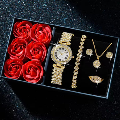 Elegant Vrouwenhorloge met Geschenkdoos – Perfect voor Valentijnsdag Cadeau