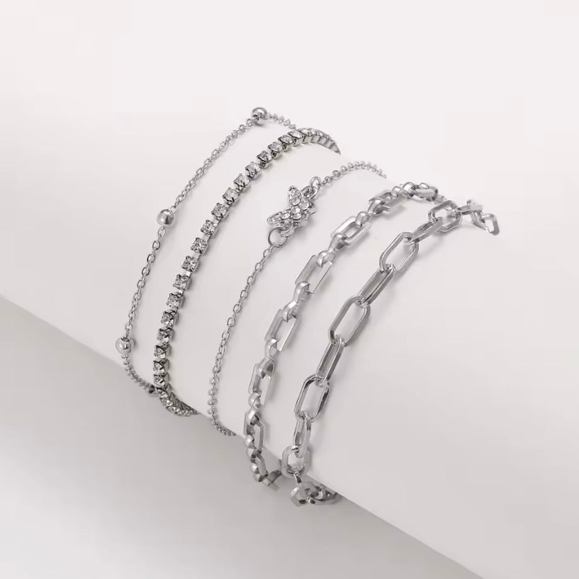 Punk Metal Geometrische Armband Set voor Vrouwen