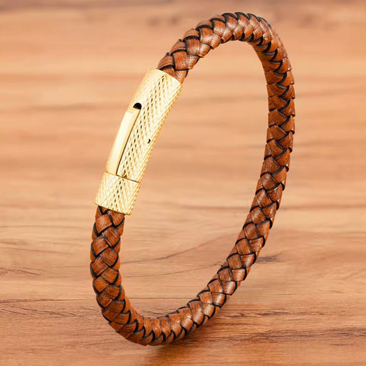 Charme Lederen Armband QNI - 21/23 cm