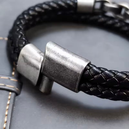 Viking Chain Leren Armband